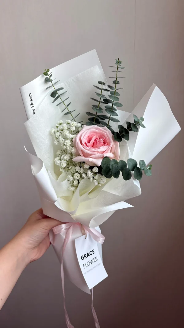 ช่อดอกกุหลาบ Pink Cotton