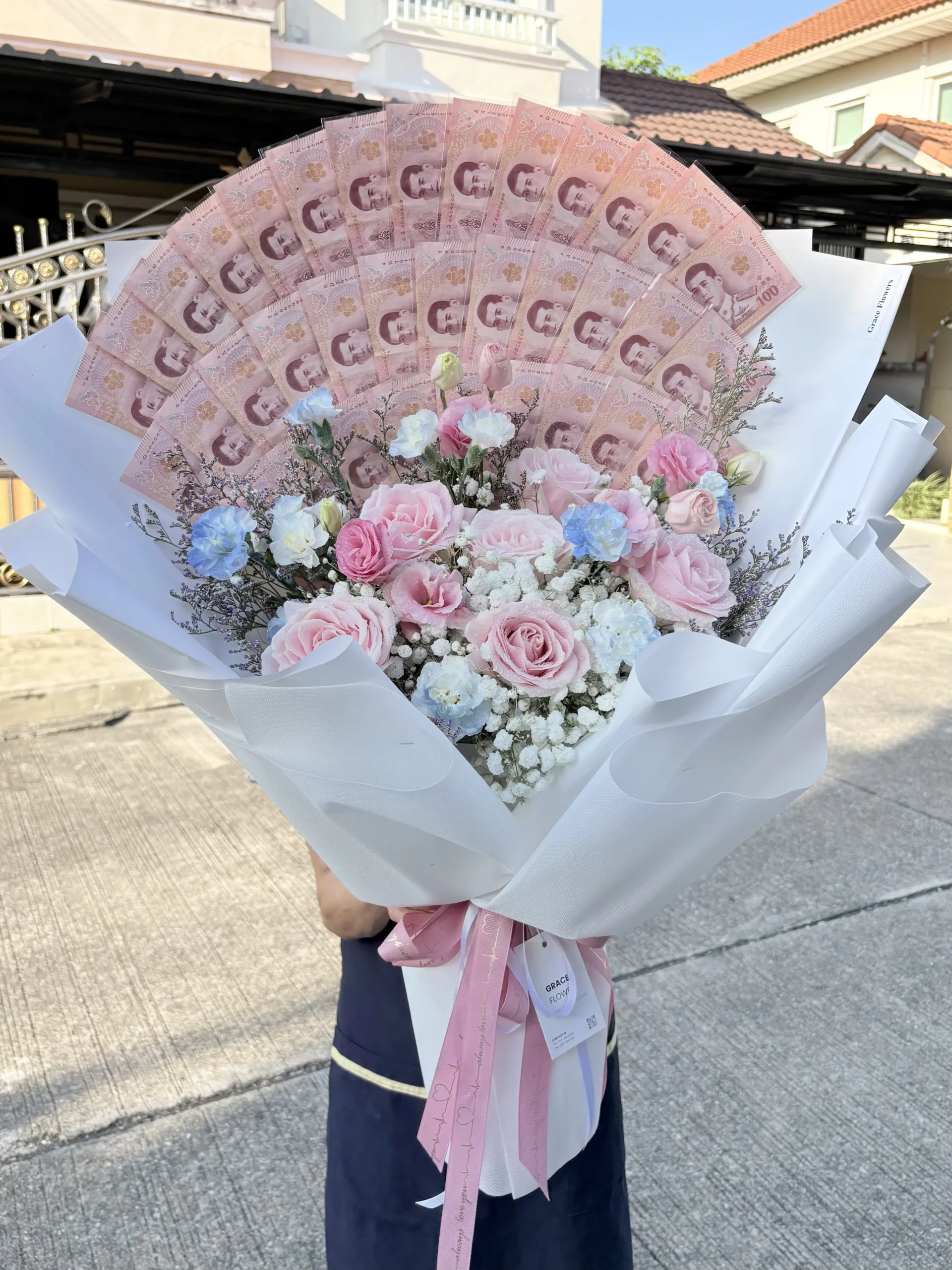 ช่อเงิน Blue Pink
