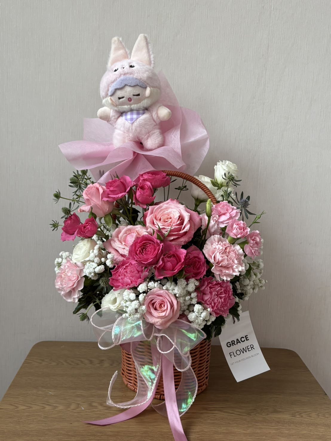 ตะกร้าดอกไม้ Heartfelt Pink