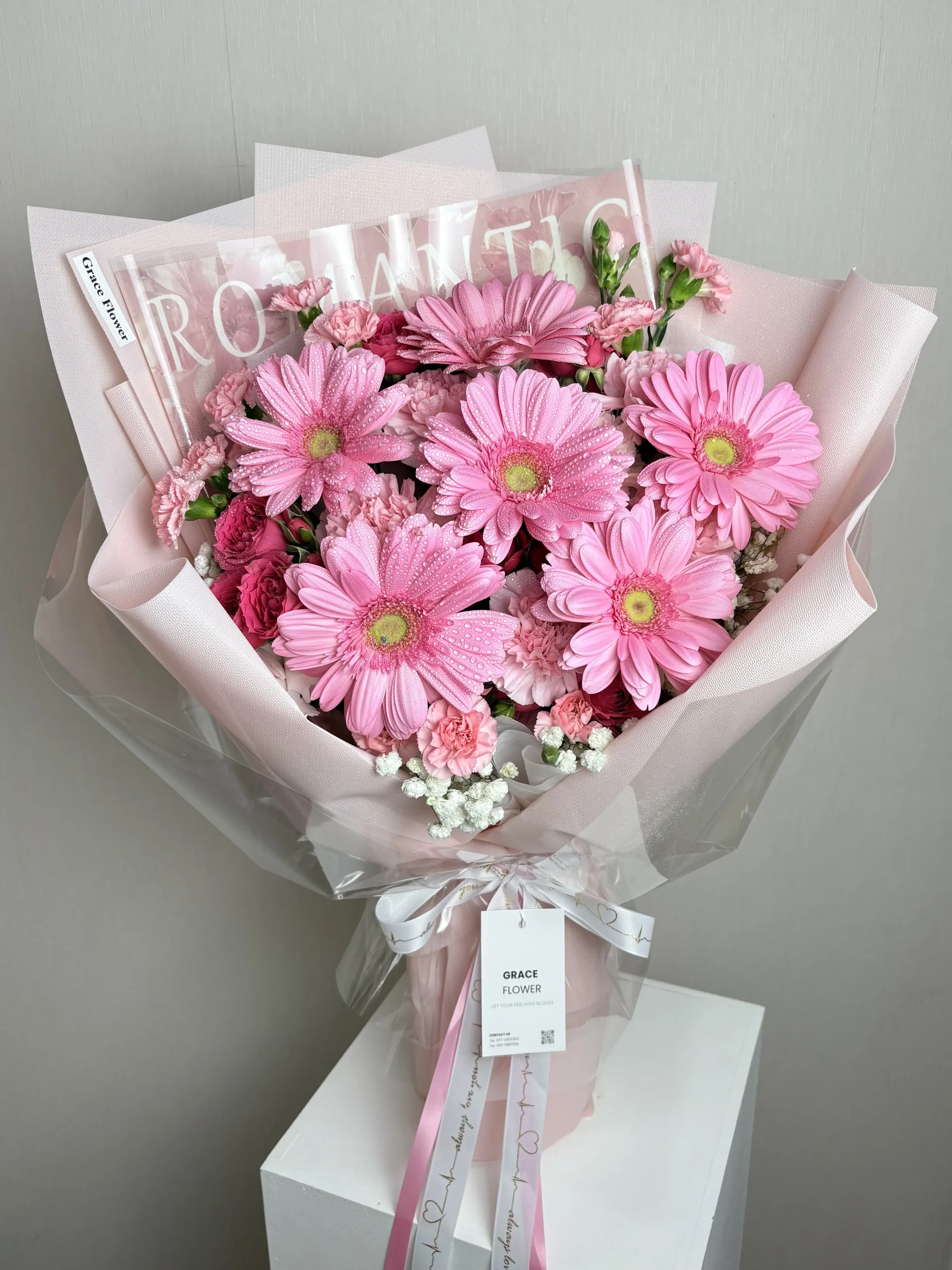 ช่อดอกไม้สด Pink Gerbera