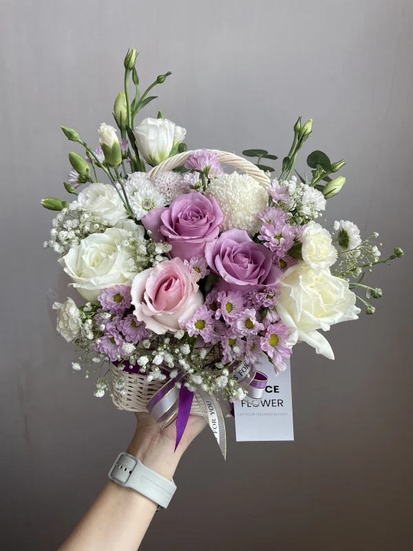 ตะกร้าดอกไม้ Purple Cherish