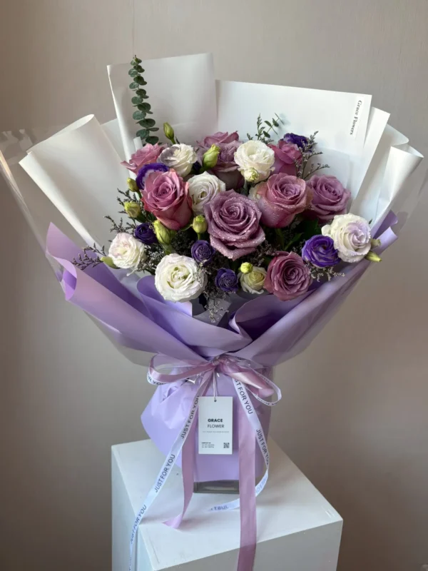 ช่อดอกกุหลาบม่วง Aurora Purple