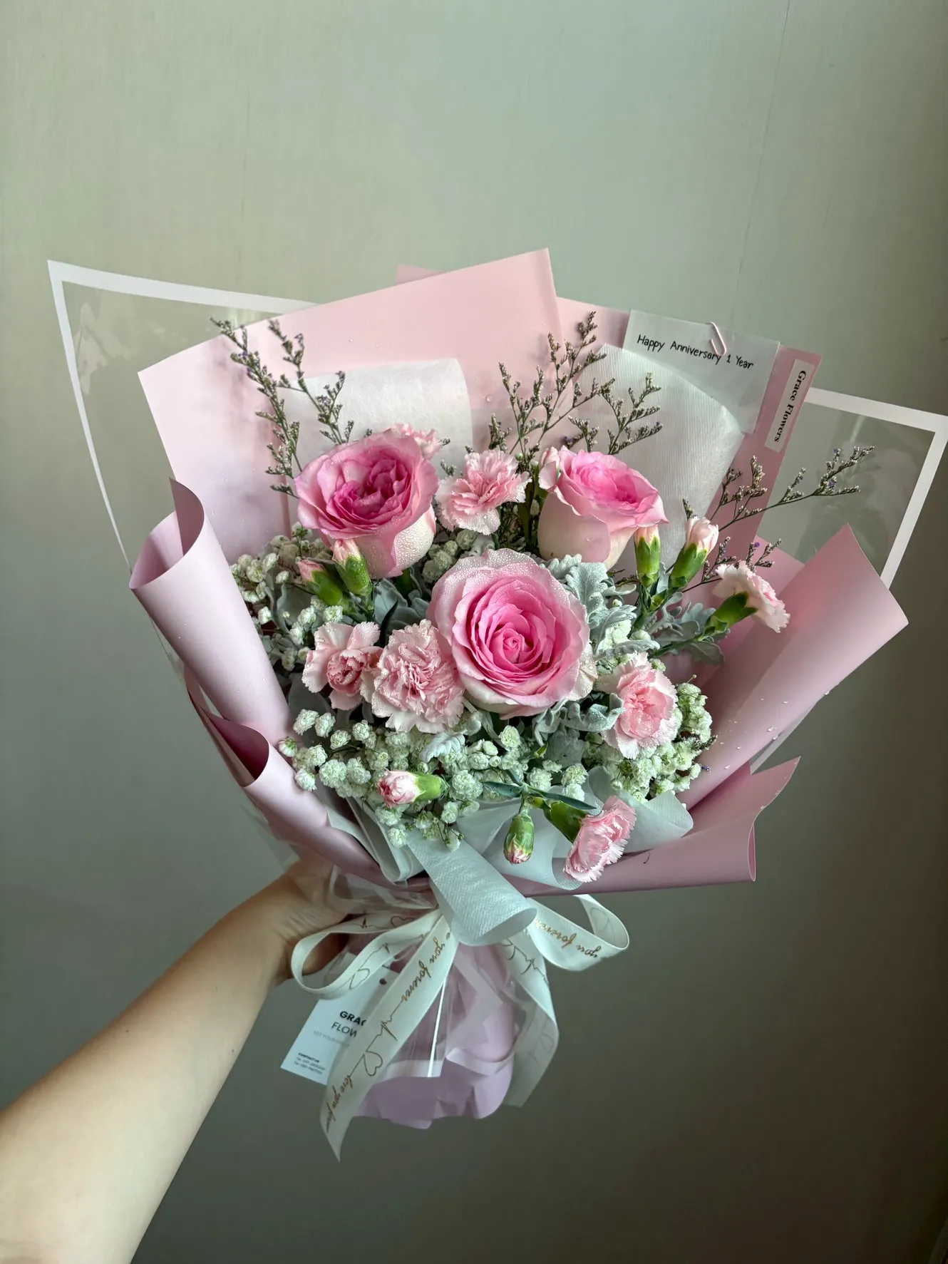 ช่อดอกกุหลาบสด Be Pink