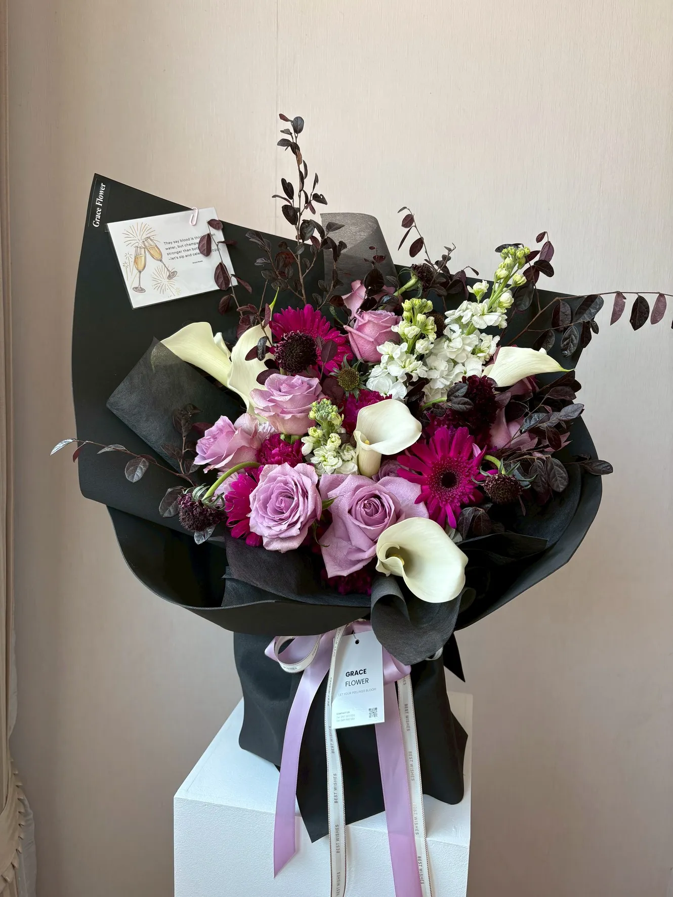 ช่อดอกไม้สด Black Amethyst Bloom - Image 3