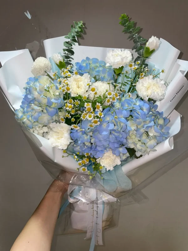 ช่อดอกไม้สด Blue Grace