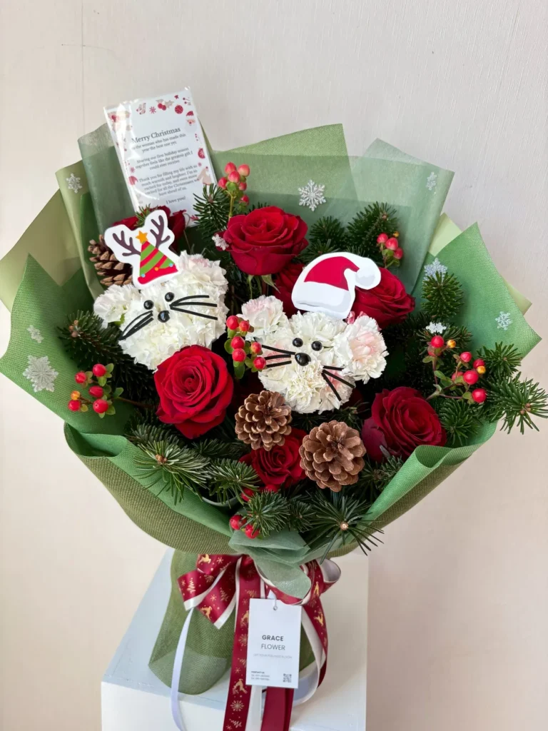ช่อดอกไม้สด Cozy Puppy Christmas