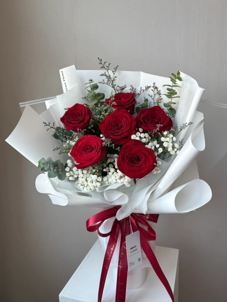 ช่อดอกกุหลาบแดง Crimson Pure Love