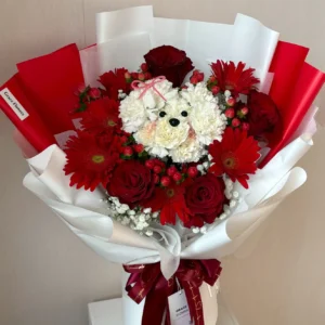 ช่อน้องหมา Fluffy Dog with Flower - Image 1