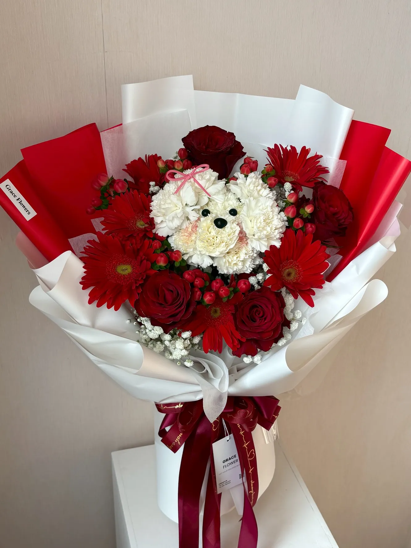 ช่อน้องหมา Fluffy Dog with Flower