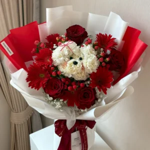 ช่อน้องหมา Fluffy Dog with Flower - Image 3