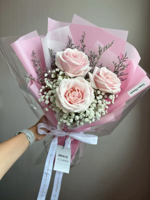 ช่อดอกกุหลาบสด Gentle Pink