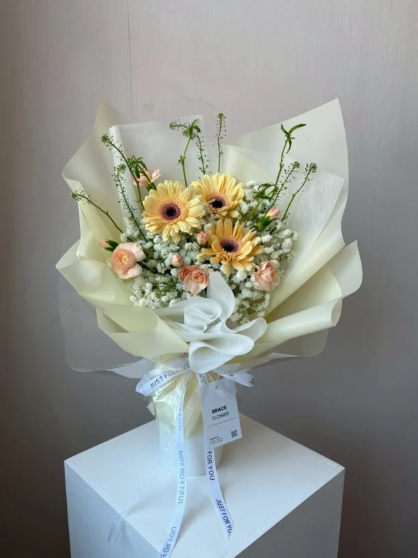 ช่อดอกไม้สด Gerbera Caramel