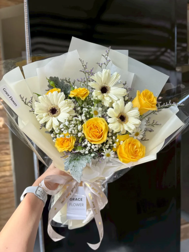 ช่อดอกไม้สด Gerbera Marshmallow