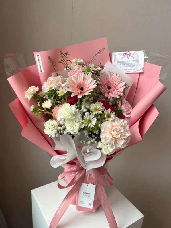 ช่อดอกไม้สด Gerbera Peachy