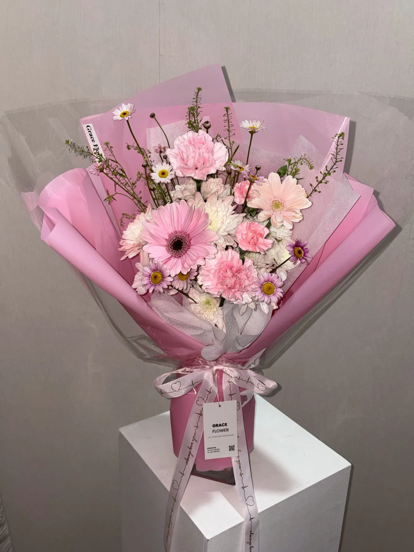 ช่อดอกไม้สด Gerbera Peachy