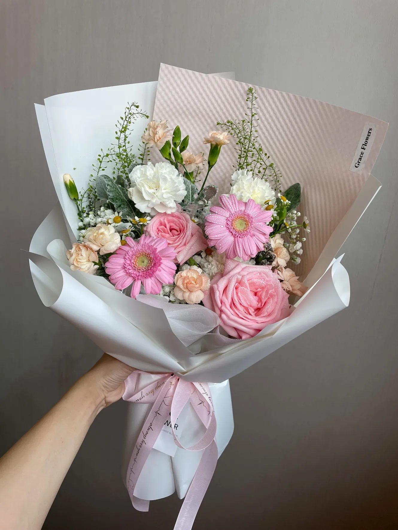 ช่อดอกไม้สด Gerbera Pink Sugar