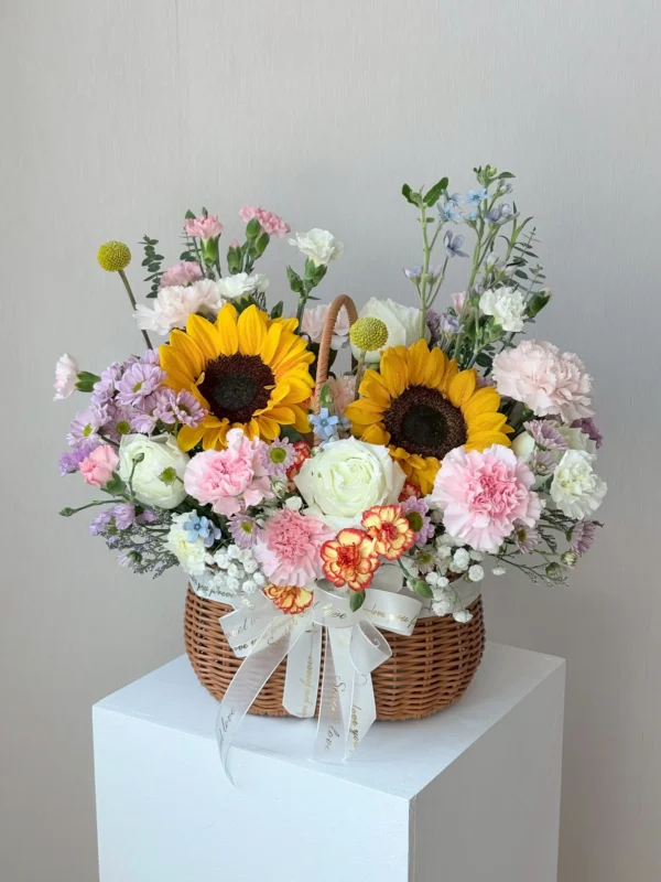ตะกร้าดอกทานตะวันสด Glory Sunflower