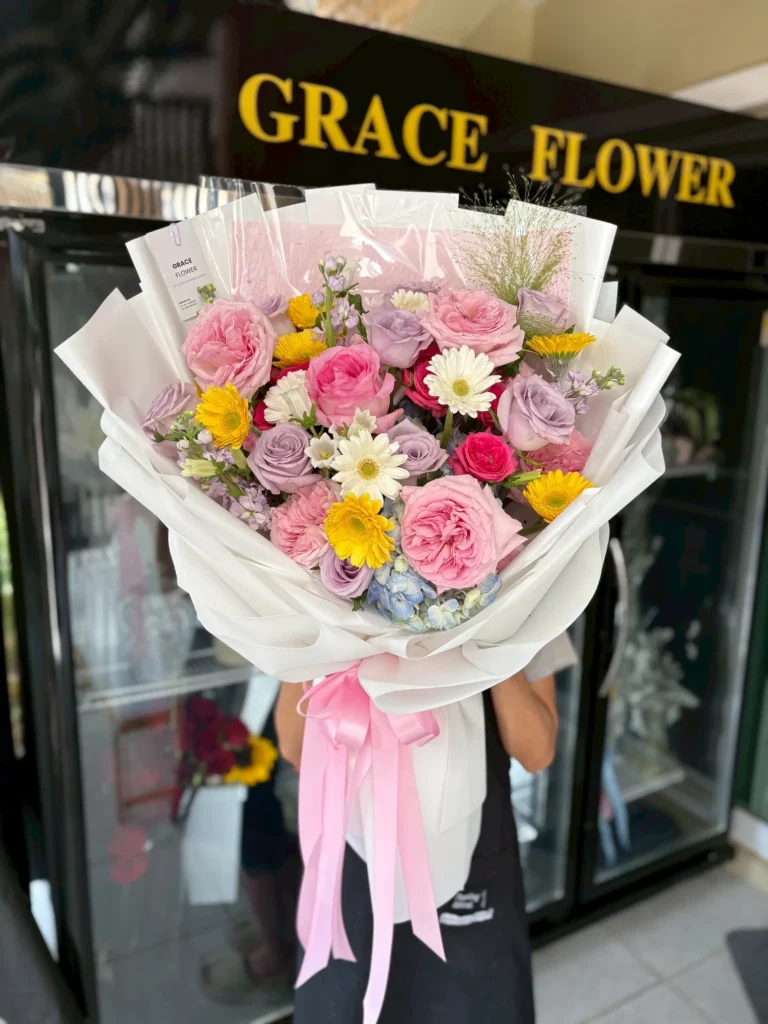 ช่อดอกไม้สด Happy Garden