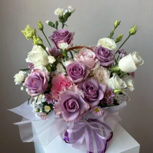 ตะกร้าดอกกุหลาบสีม่วง Iris rosie - Image 1