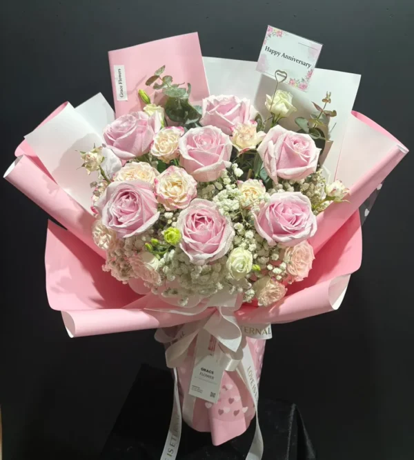 ช่อดอกกุหลาบชมพู Lady Pink