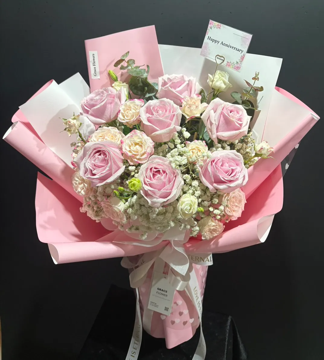 ช่อดอกกุหลาบชมพู Lady Pink