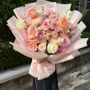 ช่อดอกไม้สด Peach Happiness - Image 1
