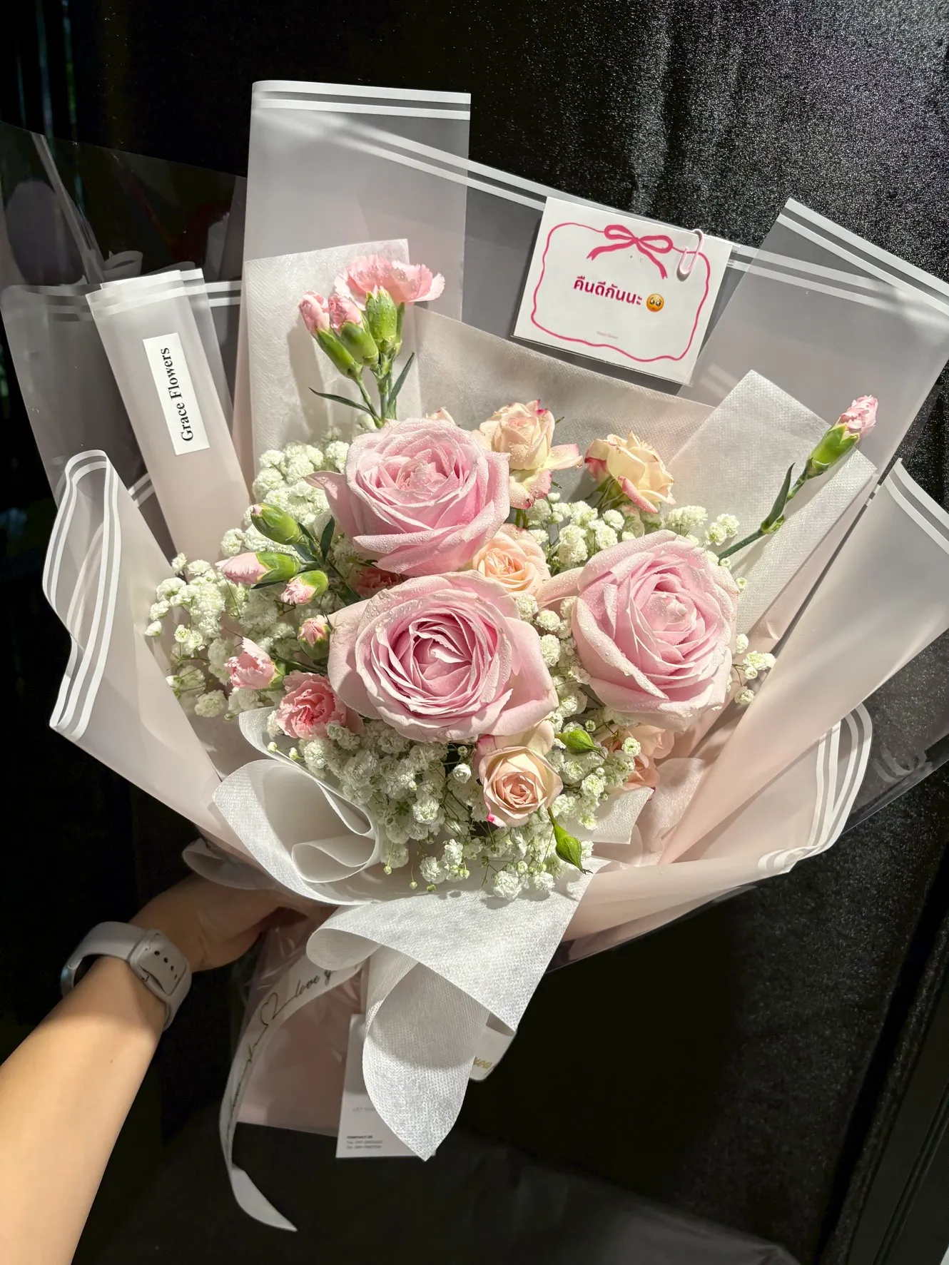 ช่อดอกกุหลาบสด Pink Blossom