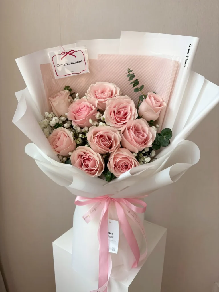 ช่อดอกกุหลาบสด Pink Darling
