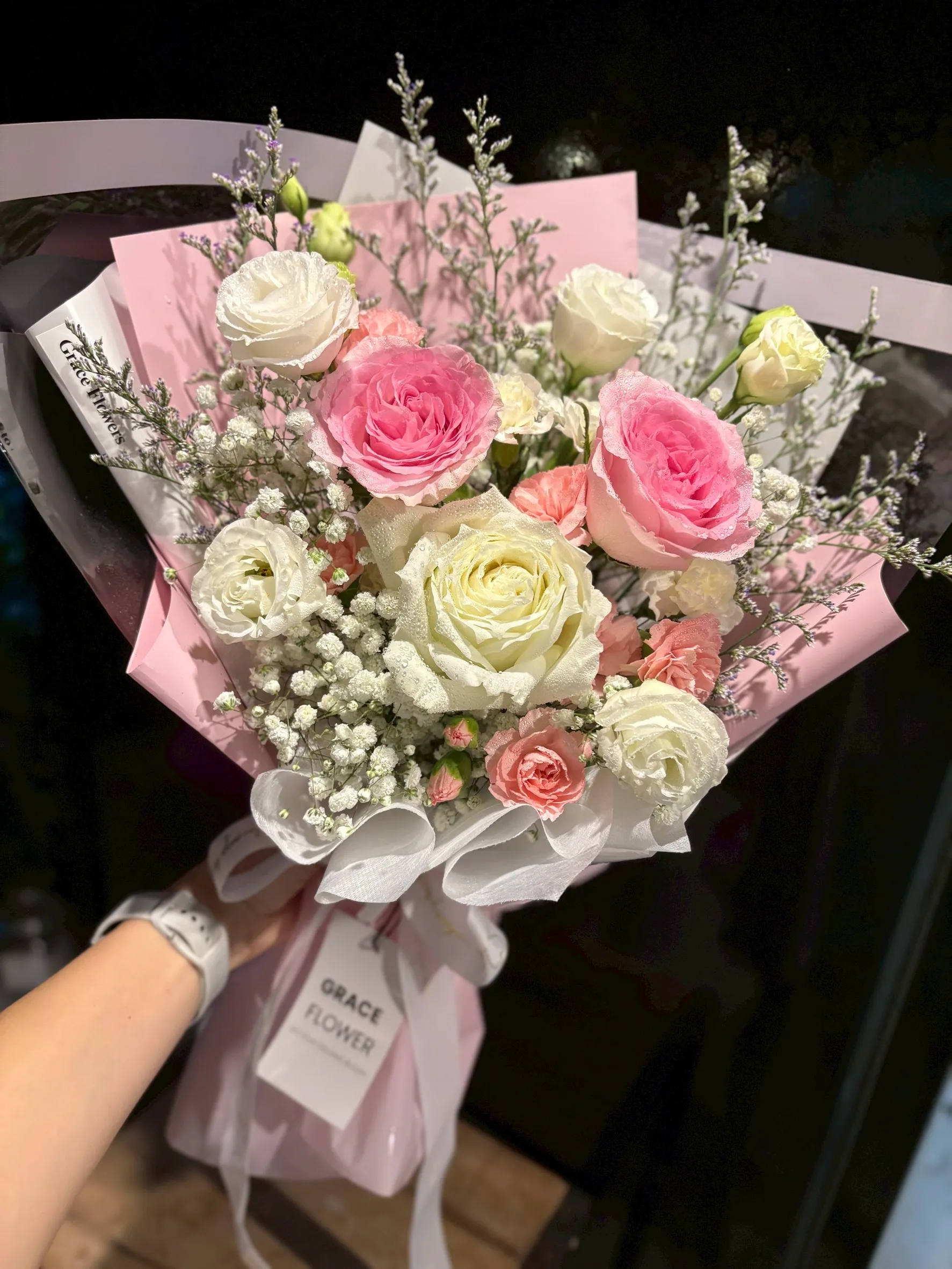 ช่อดอกกุหลาบสด Pink Fairy