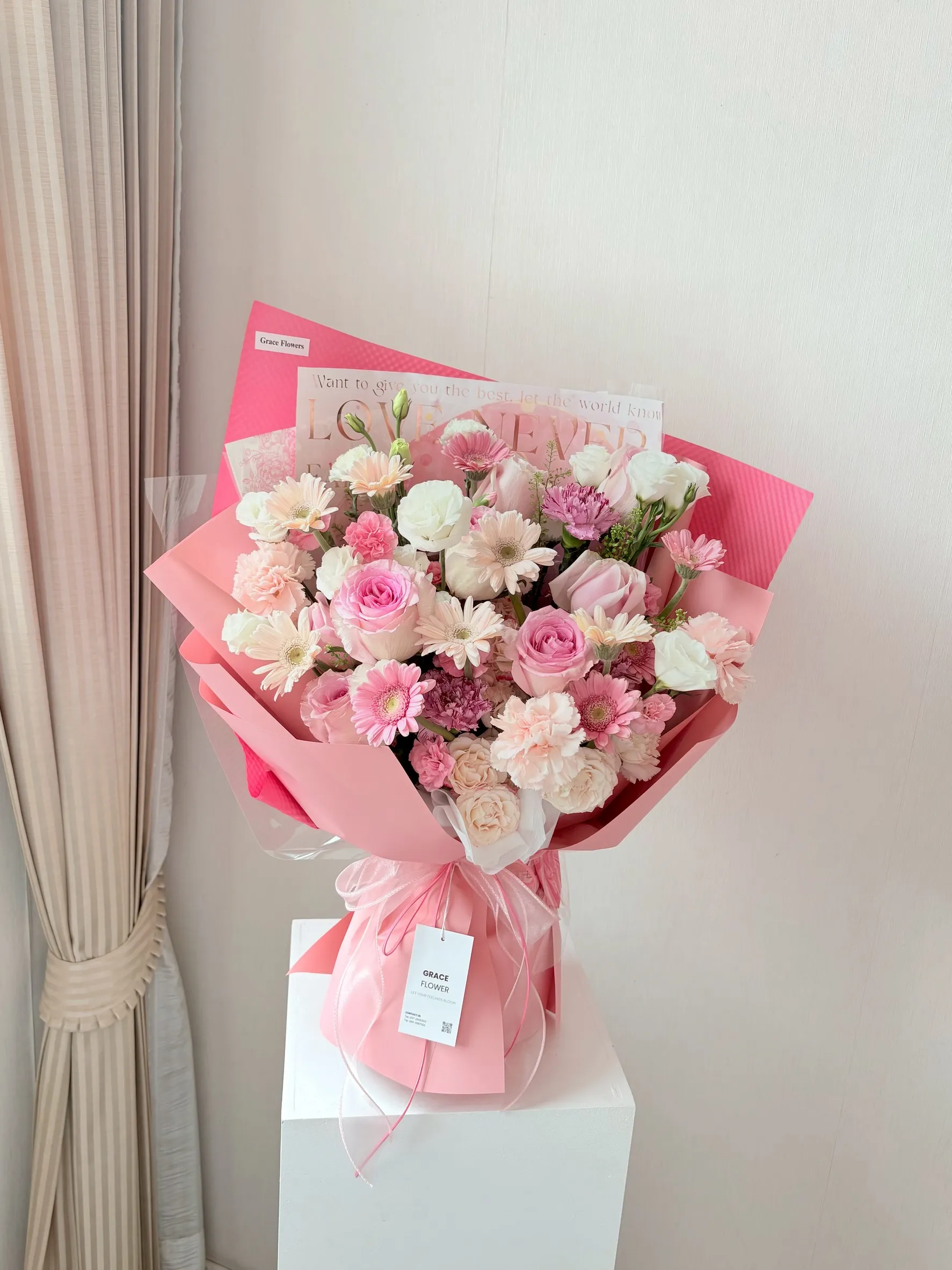 ช่อดอกไม้สด Pink Honey - Image 2