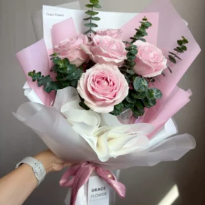 ช่อดอกกุหลาบสด Pink Melody - Image 1