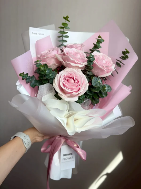 ช่อดอกกุหลาบสด Pink Melody