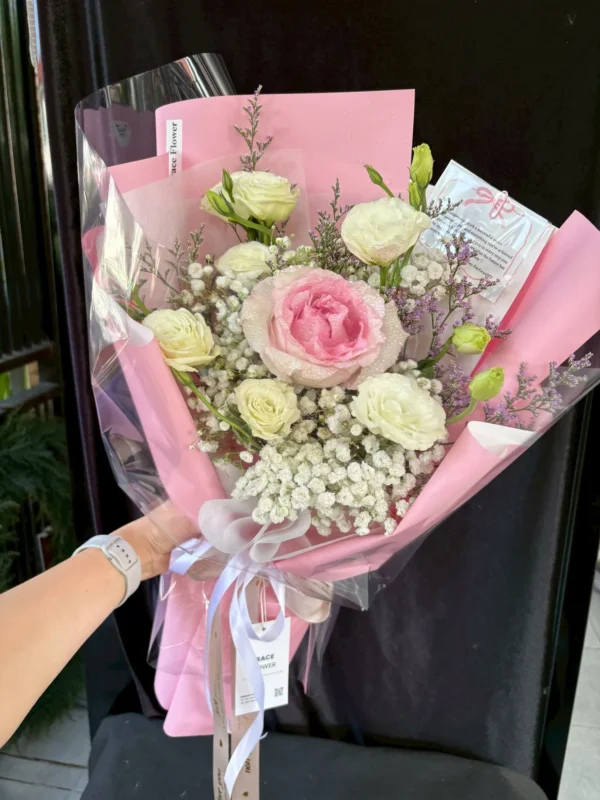 ช่อดอกกุหลาบสด Pink Pearl