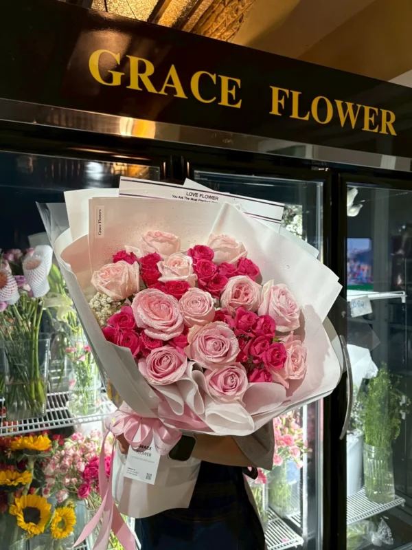 ช่อดอกกุหลาบสด Pink Princess.