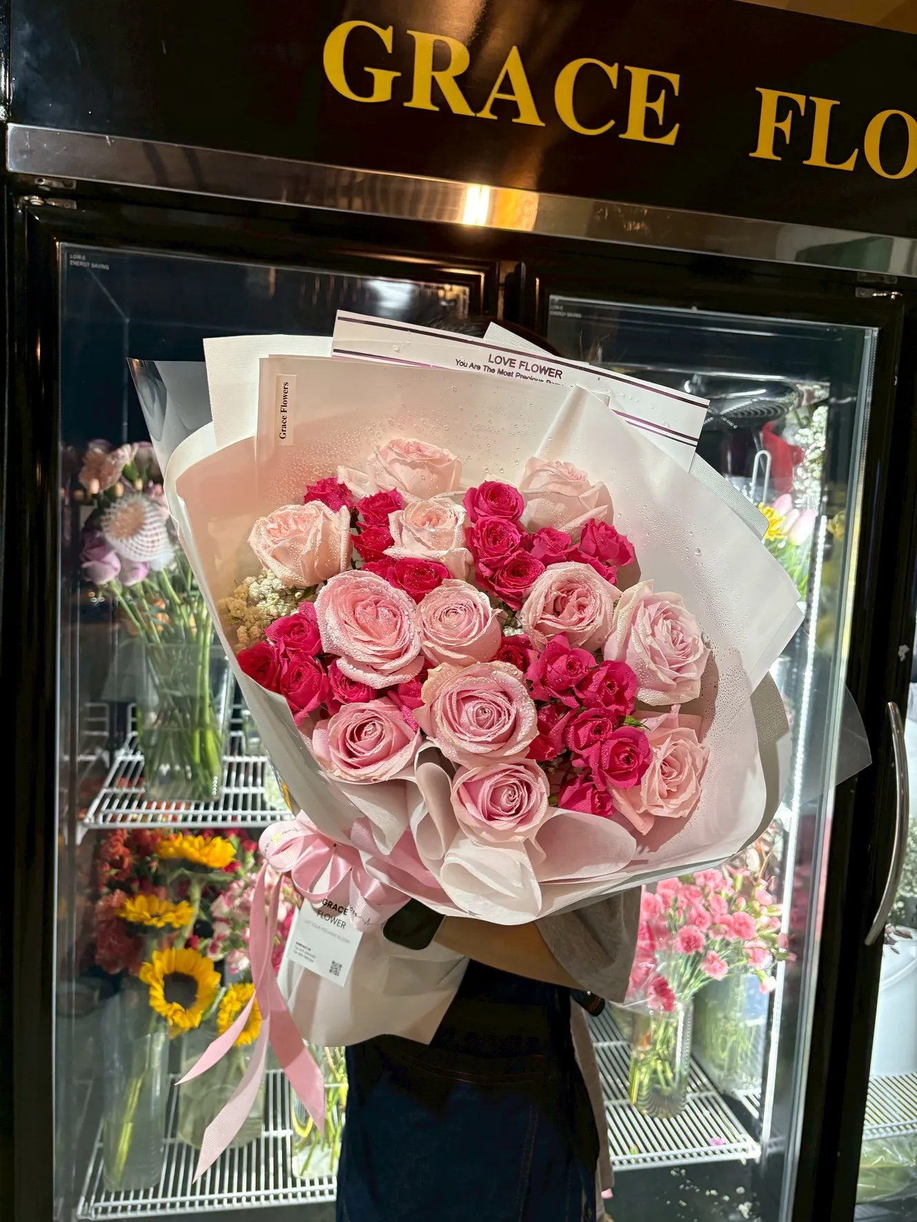ช่อดอกกุหลาบสด Pink Princess. - Image 2