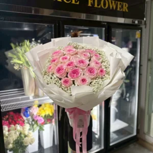 ช่อดอกกุหลาบสด Pink Surprise - Image 1