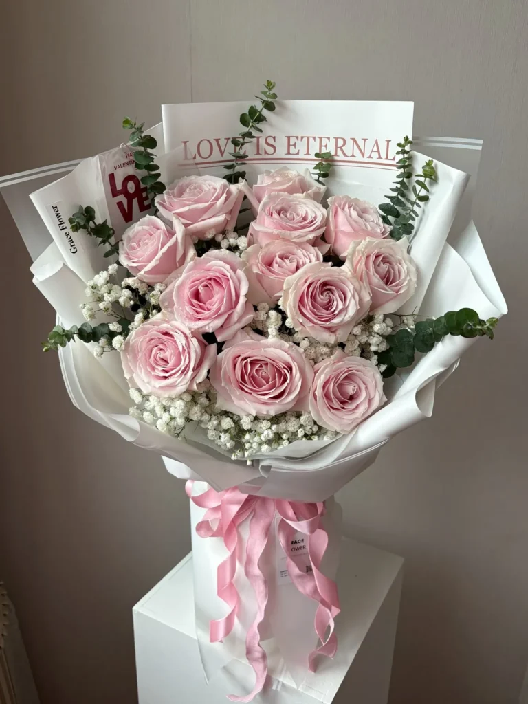 ช่อดอกกุหลาบสด Pink Sweetheart