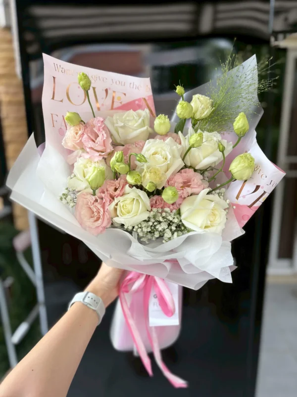 ช่อดอกไม้สด Pinky Sweet