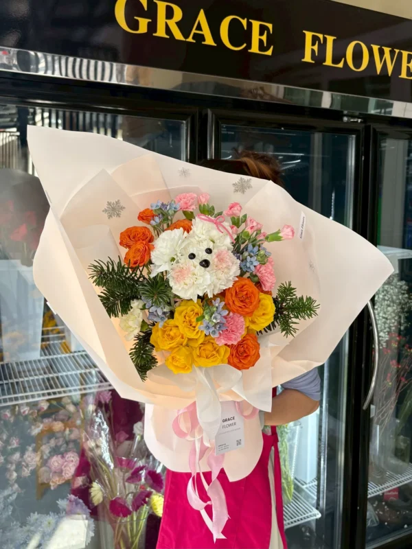 ช่อดอกไม้สด Puppy Candy Blossoms
