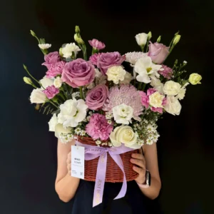 ตะกร้าดอกไม้สด Purple Sweetheart - Image 2