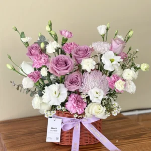 ตะกร้าดอกไม้สด Purple Sweetheart - Image 4