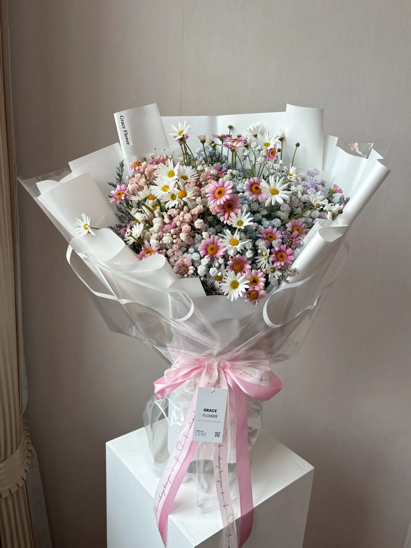 ช่อดอกไม้สด Rainbow Daisy