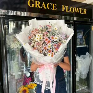 ช่อดอกไม้สด Rainbow Daisy - Image 2