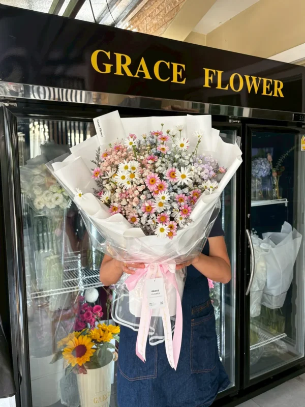 ช่อดอกไม้สด Rainbow Daisy
