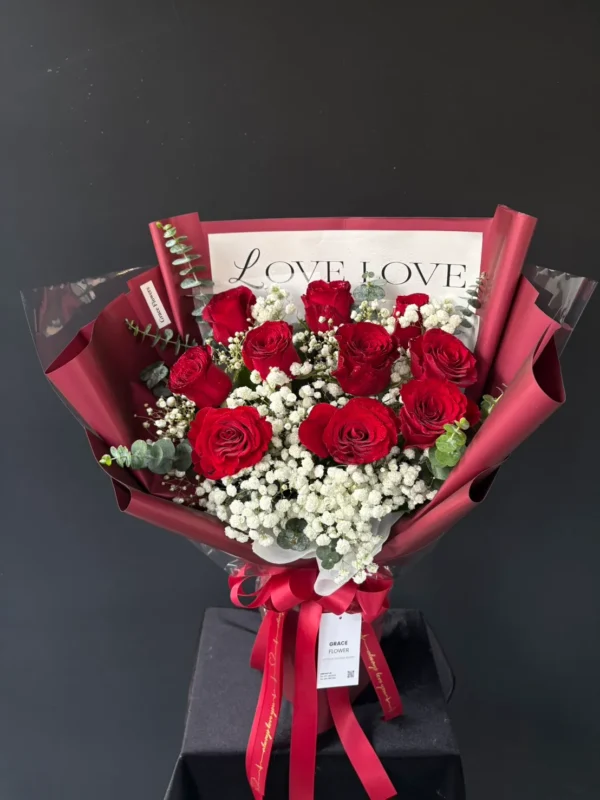 ช่อดอกกุหลาบแดง Rose Day