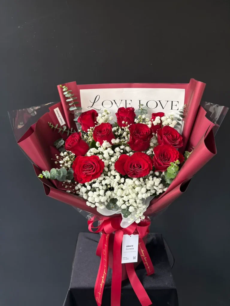ช่อดอกกุหลาบแดง Rose Day