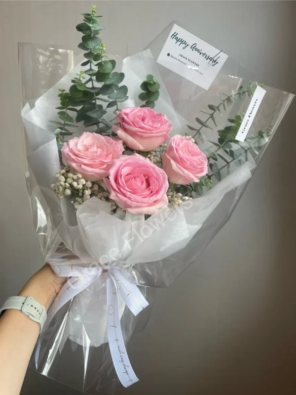 ช่อดอกกุหลาบสด Rosé Liora