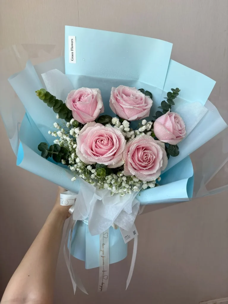 ช่อดอกกุหลาบสด Rosy Darling