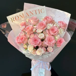 ช่อดอกไม้สด Rosy Grace - Image 1
