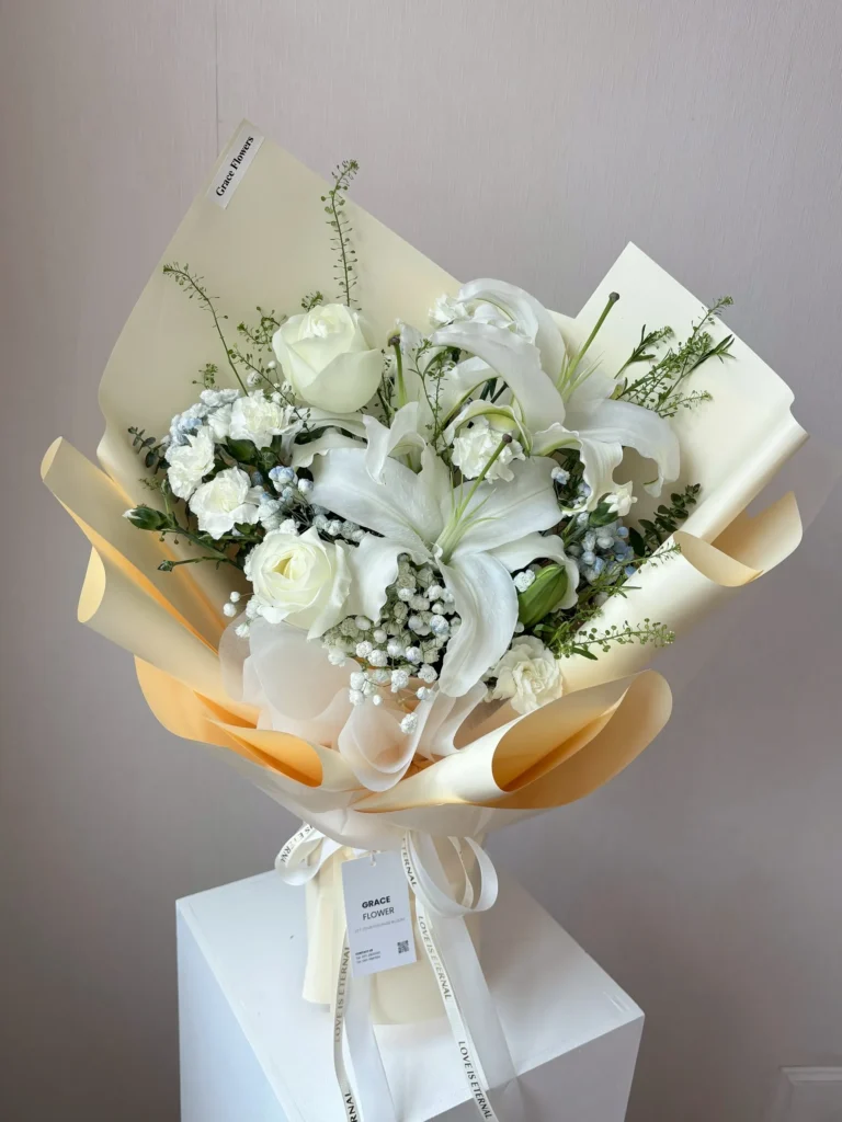 ช่อดอกลิลลี่สด Soft Ivory Lily